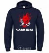 Men`s hoodie Cyberpunk 2077 samurai navy-blue фото