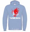 Men`s hoodie Cyberpunk 2077 samurai sky-blue фото