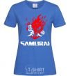 Women's T-shirt Cyberpunk 2077 samurai royal-blue фото