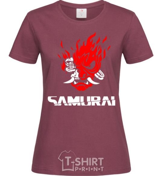 Women's T-shirt Cyberpunk 2077 samurai burgundy фото