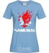 Women's T-shirt Cyberpunk 2077 samurai sky-blue фото