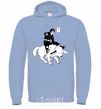 Men`s hoodie Naruto Kiba on the dog sky-blue фото