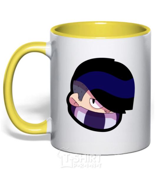 Mug with a colored handle Brawl Stars Edgar yellow фото