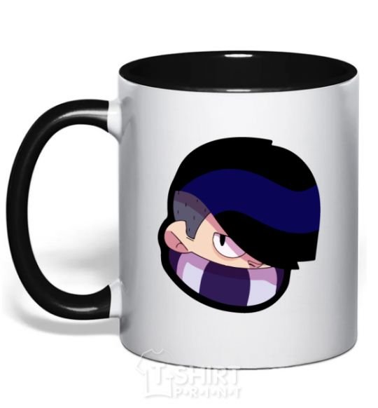 Mug with a colored handle Brawl Stars Edgar black фото