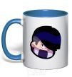 Mug with a colored handle Brawl Stars Edgar royal-blue фото