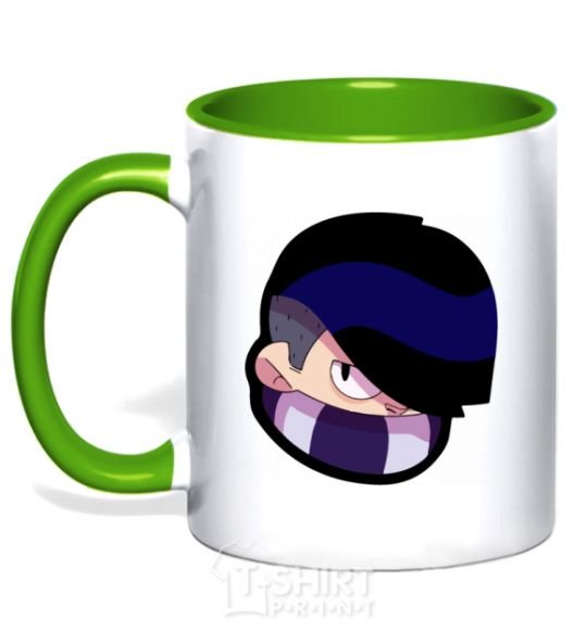 Mug with a colored handle Brawl Stars Edgar kelly-green фото