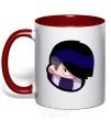 Mug with a colored handle Brawl Stars Edgar red фото