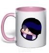 Mug with a colored handle Brawl Stars Edgar light-pink фото