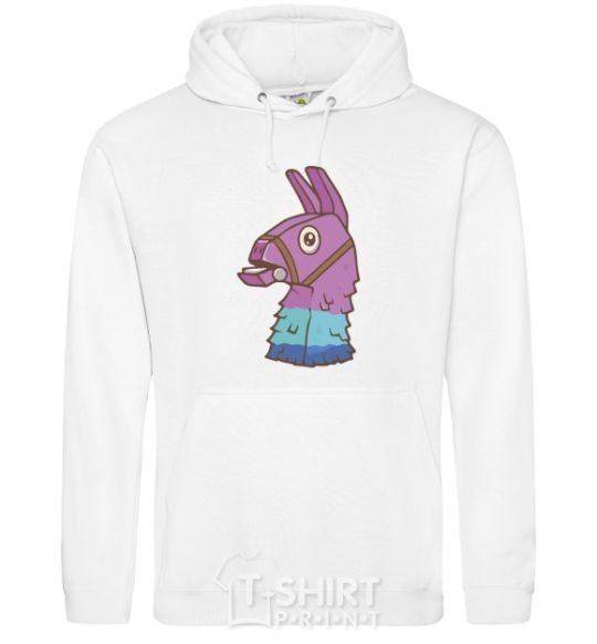 Men`s hoodie Fortnite llama White фото