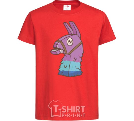 Kids T-shirt Fortnite llama red фото