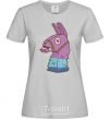 Women's T-shirt Fortnite llama grey фото