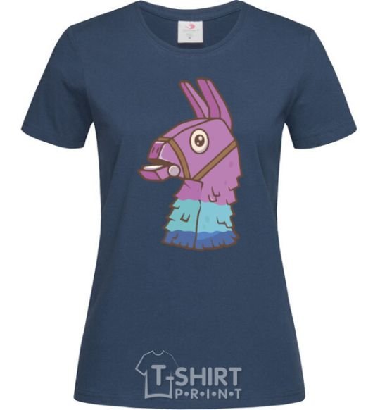 Women's T-shirt Fortnite llama navy-blue фото