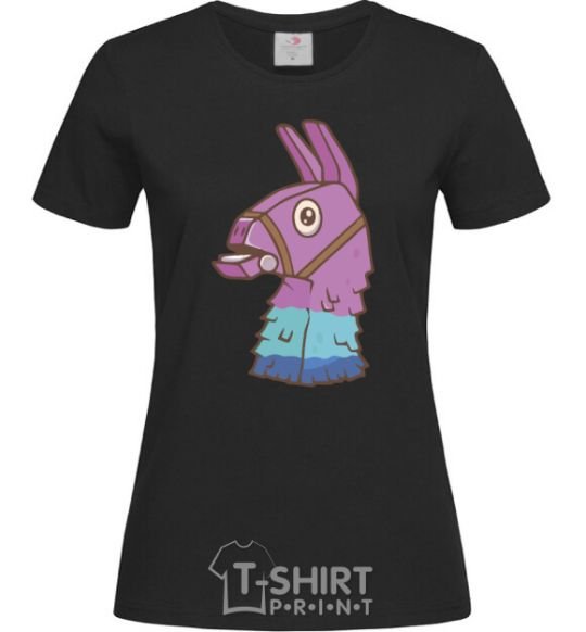 Women's T-shirt Fortnite llama black фото