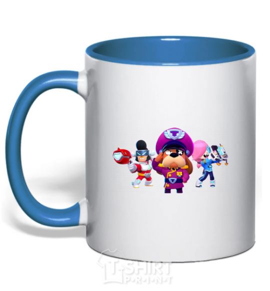 Mug with a colored handle Brawl Stars characters royal-blue фото