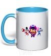 Mug with a colored handle Brawl Stars characters sky-blue фото