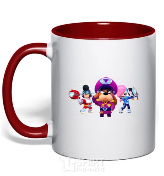 Mug with a colored handle Brawl Stars characters red фото