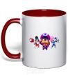 Mug with a colored handle Brawl Stars characters red фото