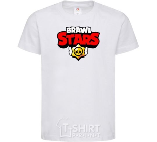 Kids T-shirt Brawl Stars logo V.1 White фото
