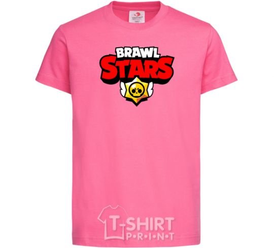 Kids T-shirt Brawl Stars logo V.1 heliconia фото