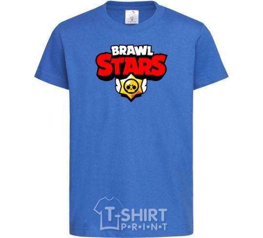 Kids T-shirt Brawl Stars logo V.1 royal-blue фото