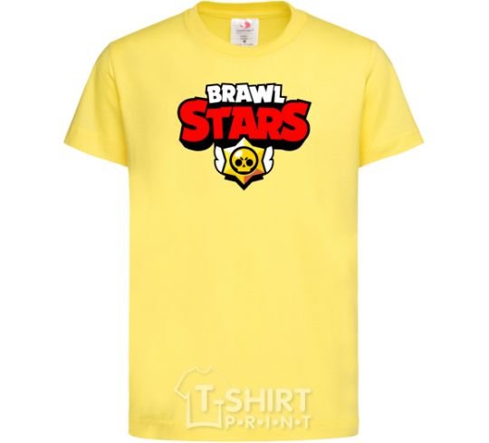 Kids T-shirt Brawl Stars logo V.1 cornsilk фото