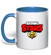 Mug with a colored handle Brawl Stars logo V.1 royal-blue фото