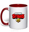 Mug with a colored handle Brawl Stars logo V.1 red фото