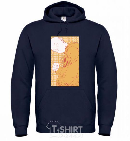 Men`s hoodie One Punch Man yellow navy-blue фото