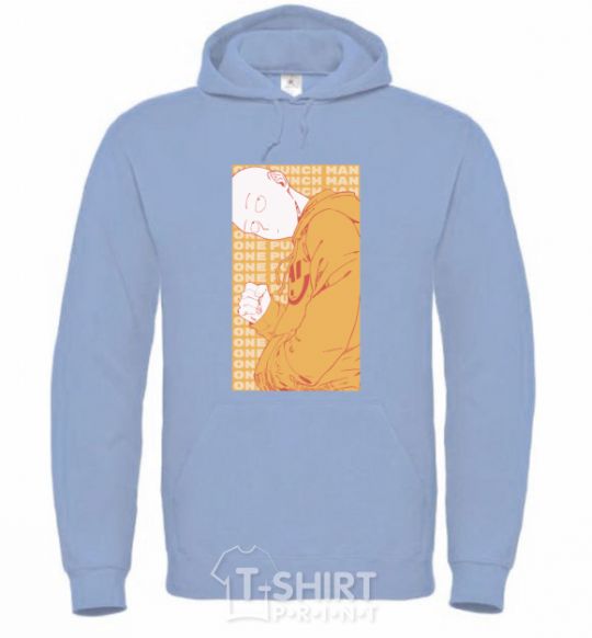 Men`s hoodie One Punch Man yellow sky-blue фото