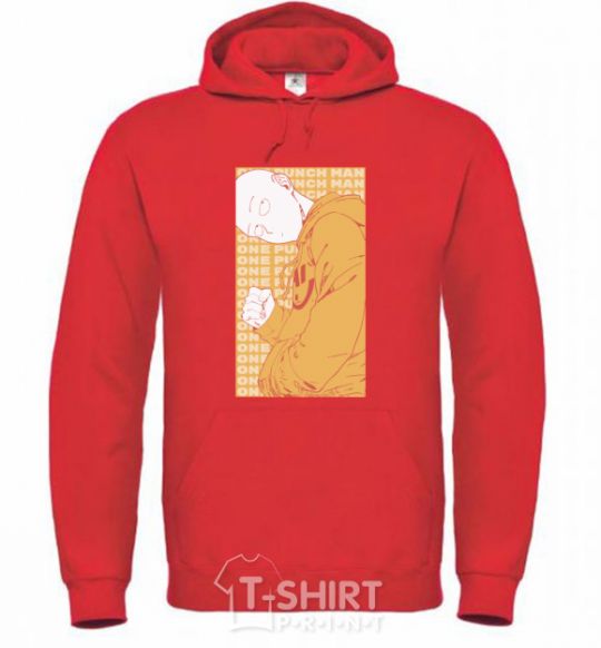 Men`s hoodie One Punch Man yellow bright-red фото