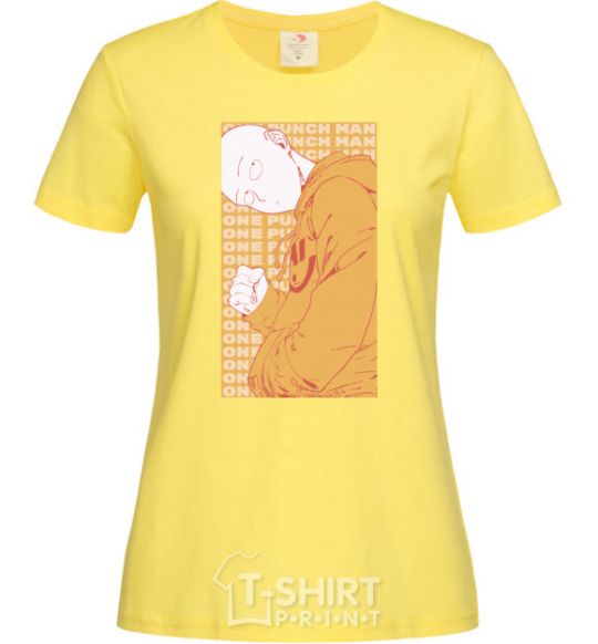 Women's T-shirt One Punch Man yellow cornsilk фото