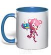 Mug with a colored handle Fortnite's captain of hugging royal-blue фото