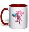 Mug with a colored handle Fortnite's captain of hugging red фото