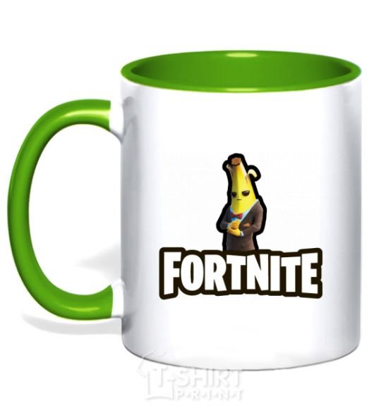 Mug with a colored handle Fortnite banana kelly-green фото