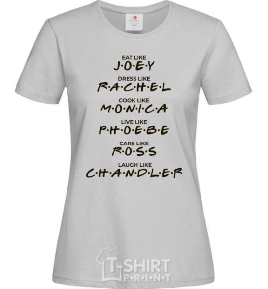 Women's T-shirt Like friends grey фото