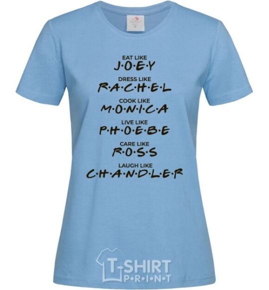 Women's T-shirt Like friends sky-blue фото