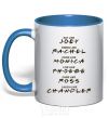 Mug with a colored handle Like friends royal-blue фото