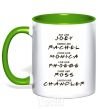 Mug with a colored handle Like friends kelly-green фото