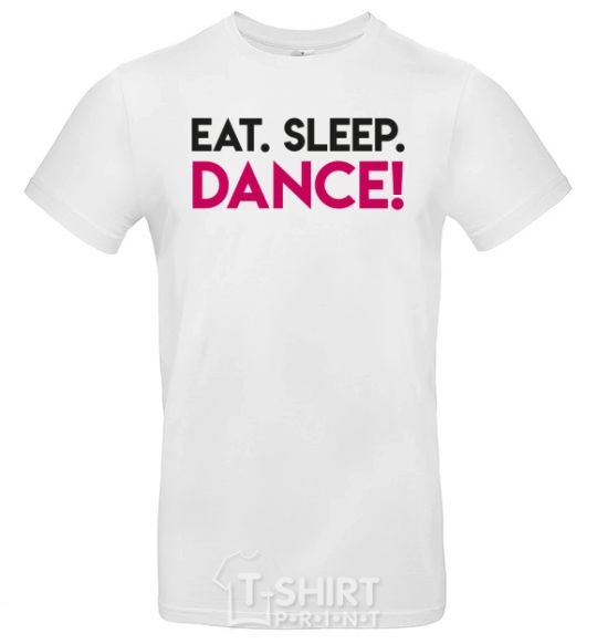 Мужская футболка Eat sleep dance Белый фото