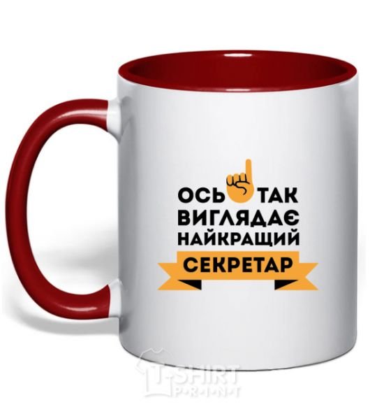 Mug with a colored handle Nycratic secretary red фото
