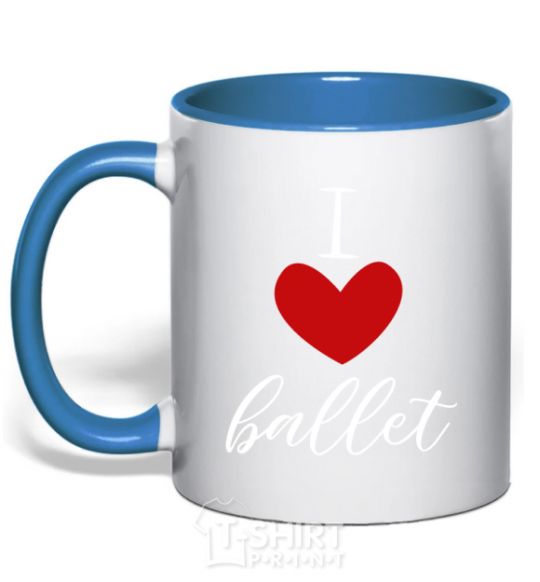 Чашка с цветной ручкой I love ballet Ярко-синий фото