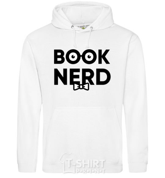 Men`s hoodie Book nerd White фото