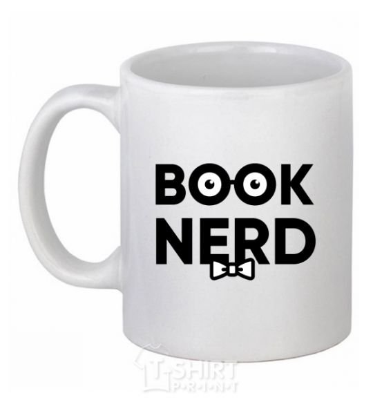 Чашка керамическая Book nerd Белый фото