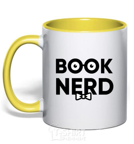 Чашка с цветной ручкой Book nerd Солнечно желтый фото