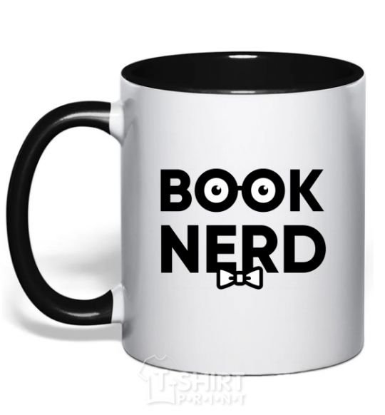 Чашка с цветной ручкой Book nerd Черный фото