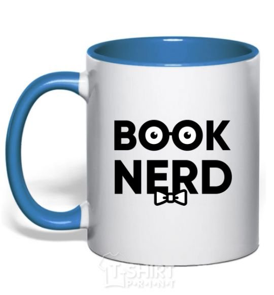 Чашка с цветной ручкой Book nerd Ярко-синий фото