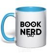 Чашка с цветной ручкой Book nerd Голубой фото