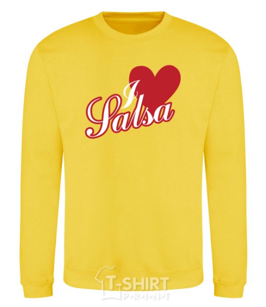 Sweatshirt I love salsa yellow фото