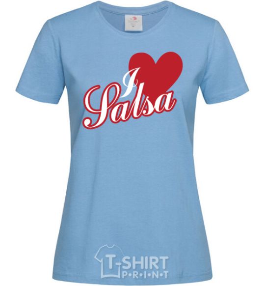 Women's T-shirt I love salsa sky-blue фото