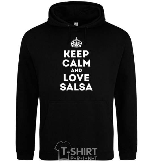 Men`s hoodie Keep calm and love salsa black фото